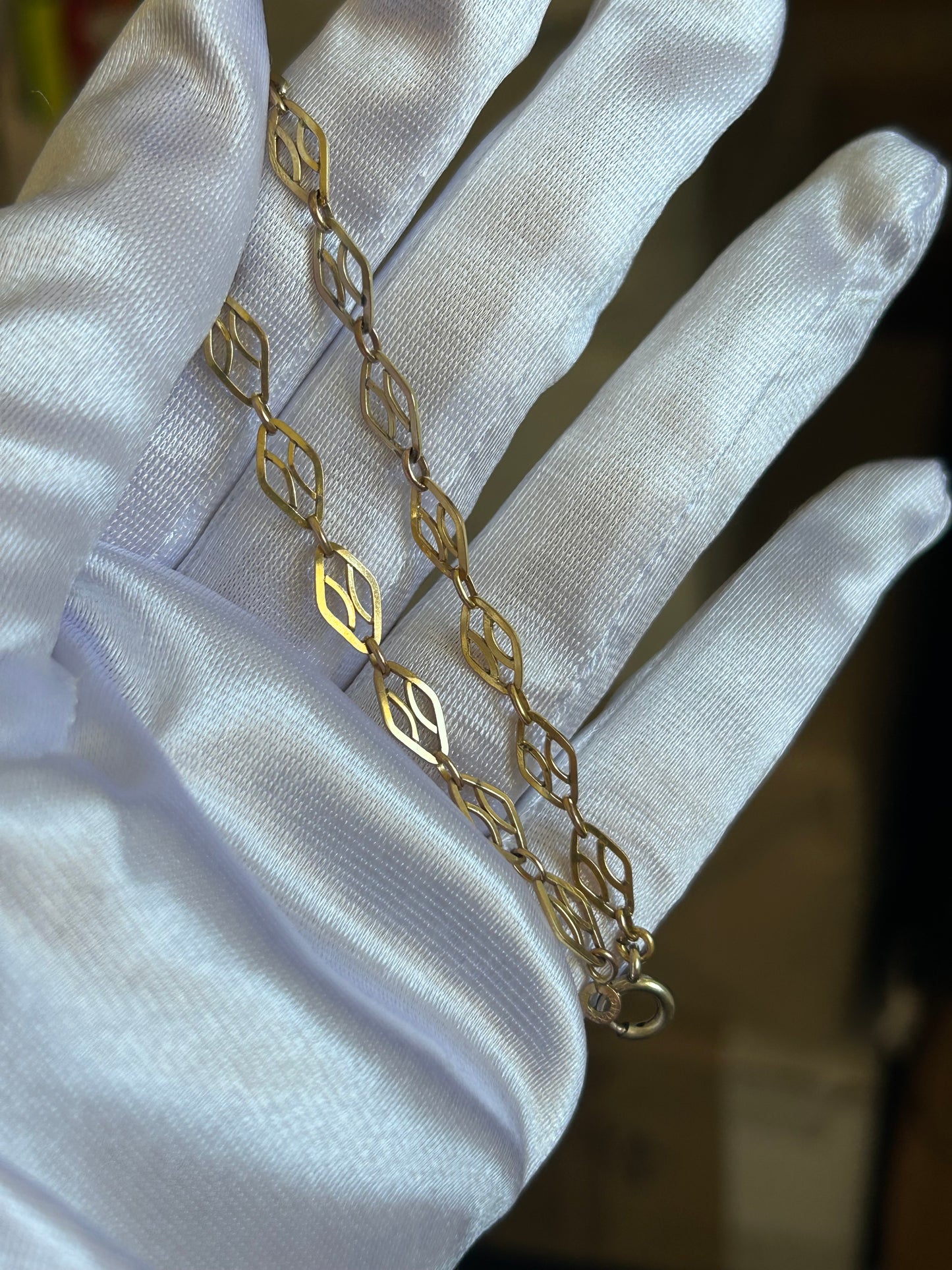 Splendide bracelet en plaqué or mailles ovales