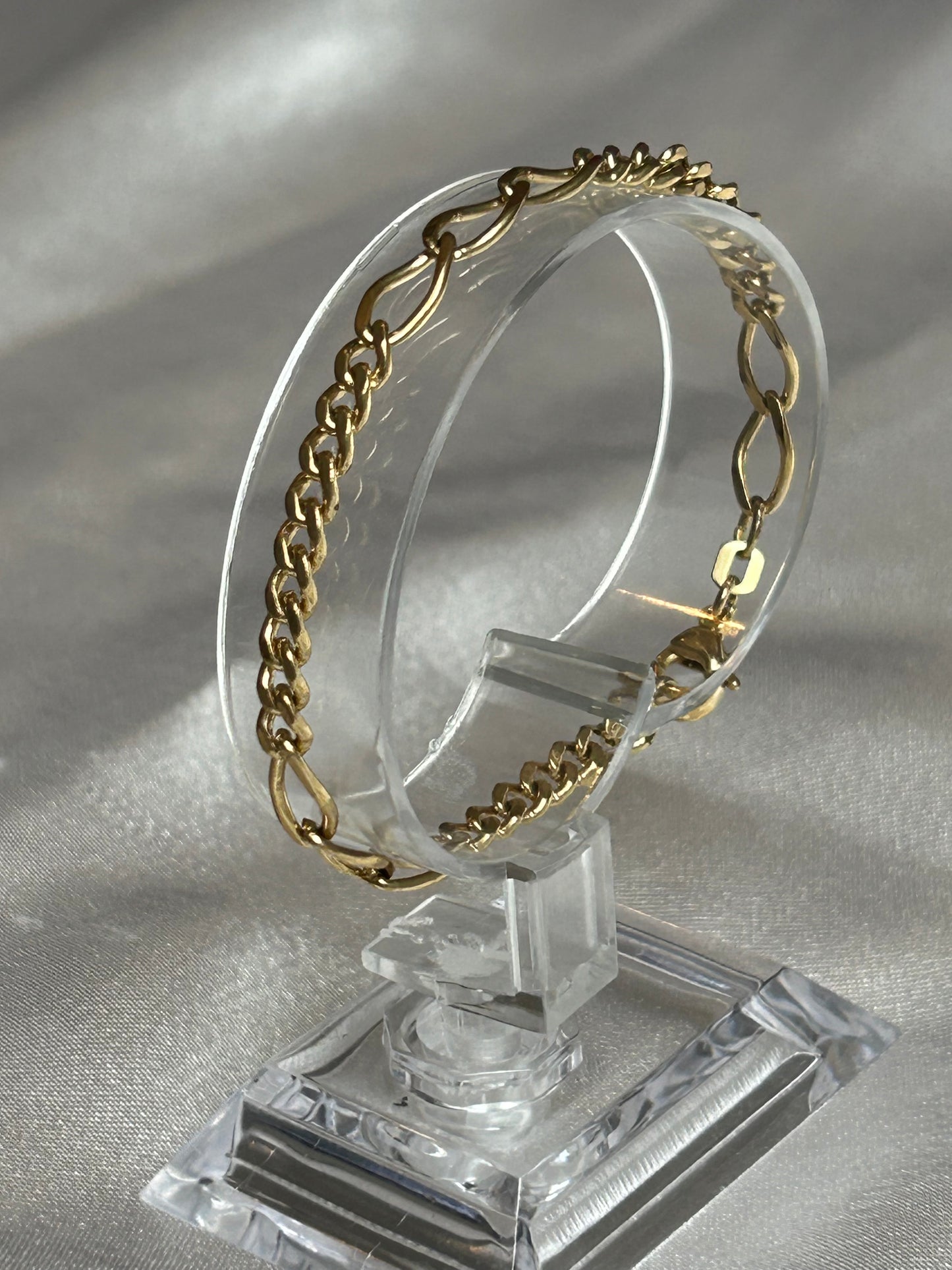 Parure vintage en plaqué or collier et bracelets 3 ovales entrelacées