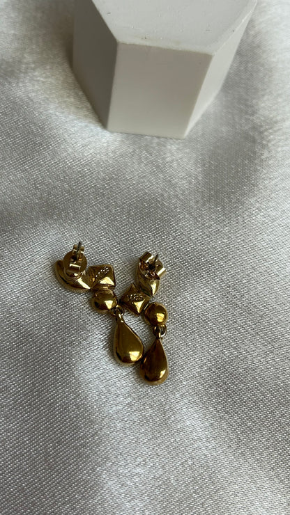 Boucles d’oreilles pendantes vintage et strass