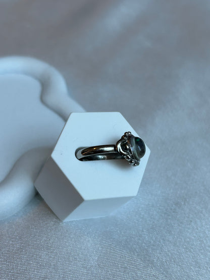 Bague vintage galaxy argenté brillant taille ajustable