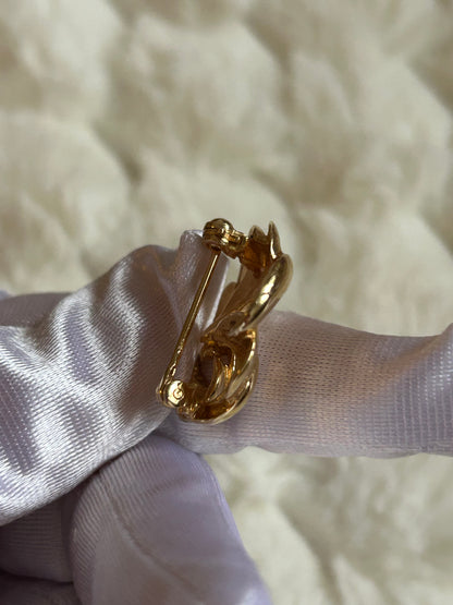 Broche plaqué or bicolore fleur