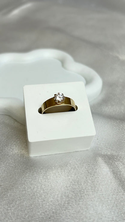 Bague vintage doré ajustable et gros strass