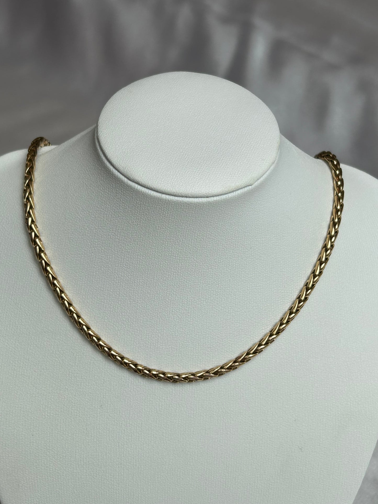 Collier femme plaqué or maille palmier