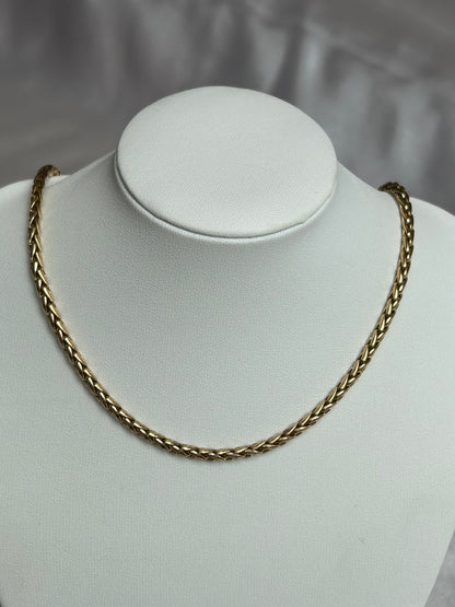 Collier femme plaqué or maille palmier