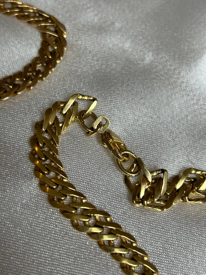 Collier en plaqué or grosses mailles anglaises plates