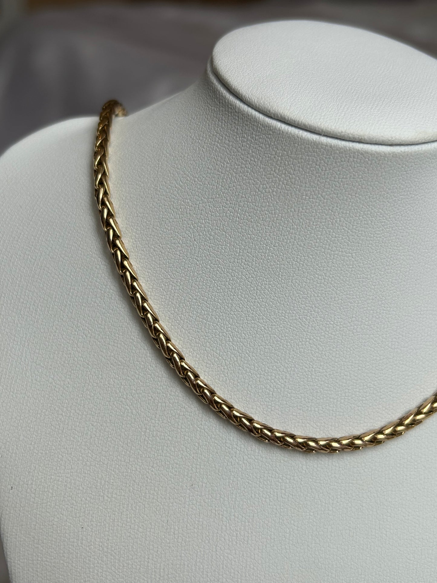 Collier femme plaqué or maille palmier