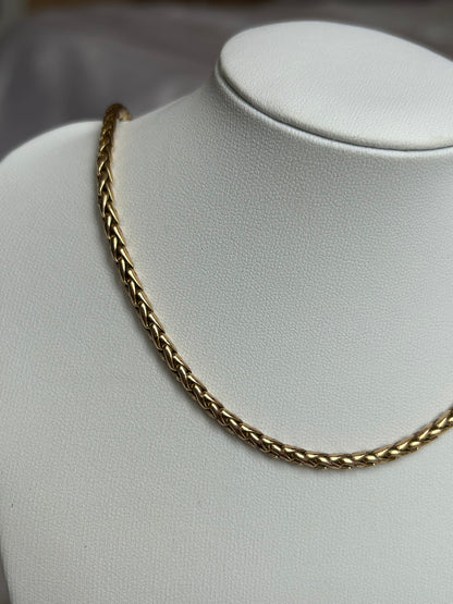 Collier femme plaqué or maille palmier